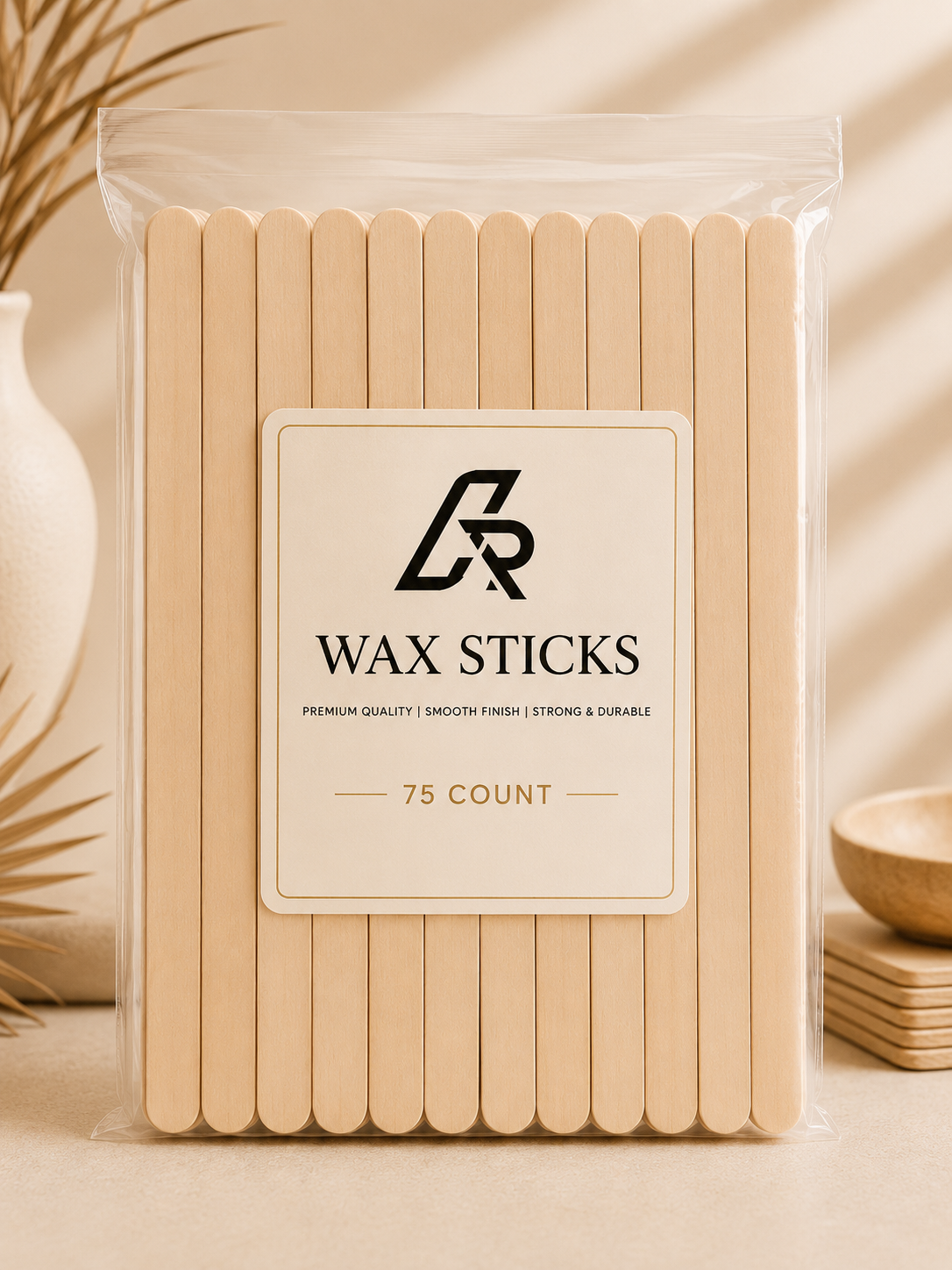 Premium Wooden Wax Sticks – 75 Count