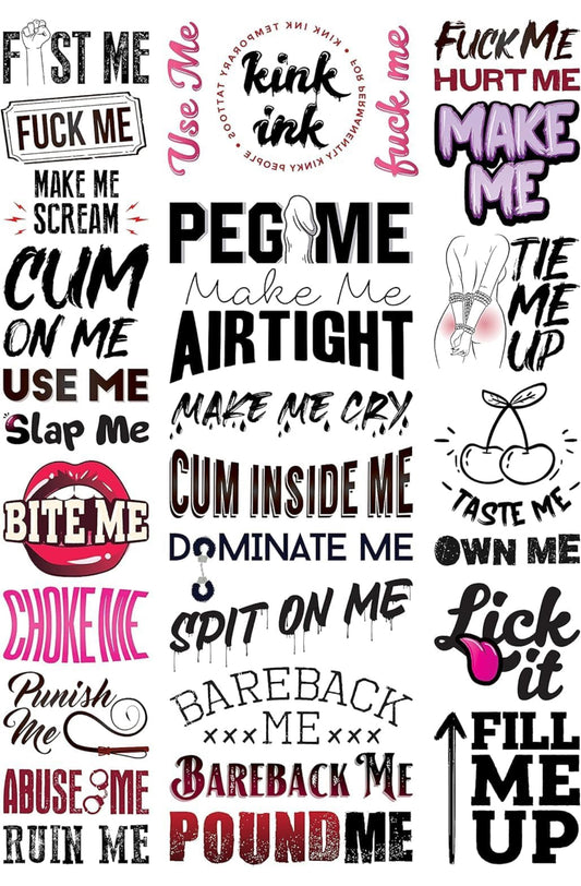Kinky Phrases Temporary Tattoo